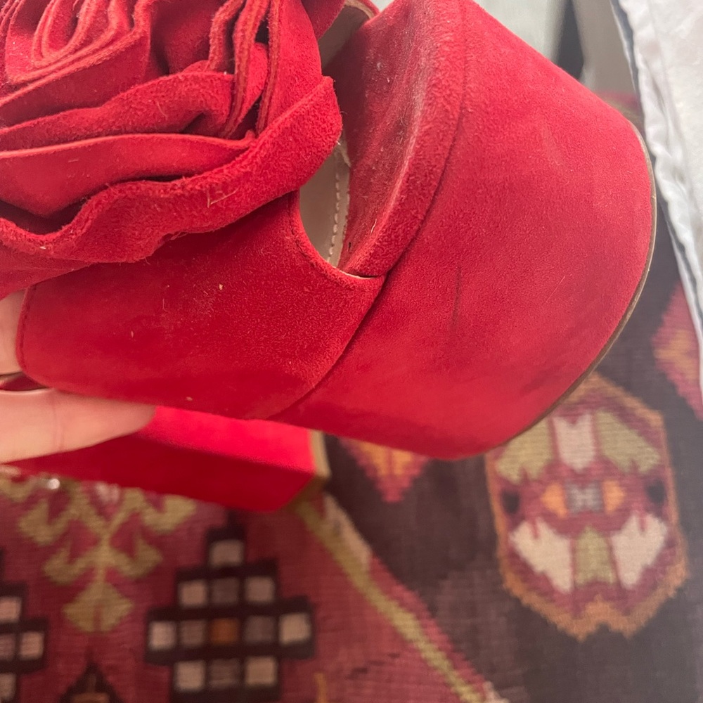 Miu Miu Red Platform Heels - image 8